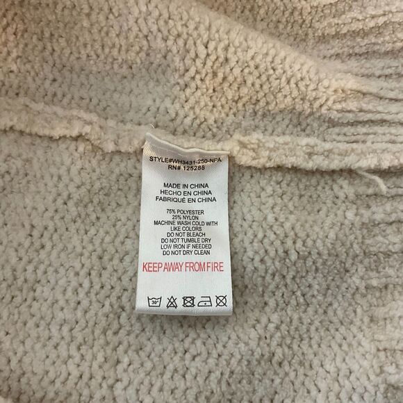 Rae Dunn Women's Medium Ivory Cream Sweater Long Sleeve LOVE - Picture 7 of 11